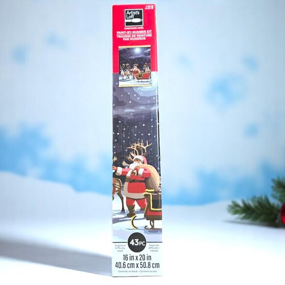 Artist's Loft Paint-By-Number Kit - Santa & Reindeer - 16 x 20 - Canvas - Picture 2 of 8